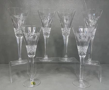 Set of 6 Waterford Crystal Millennium Peace Champagne Toasting Flutes