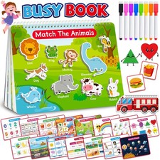 Busy Book for Toddlers 3-5, Montessori Preschool Learning Activities Book, Ed...
