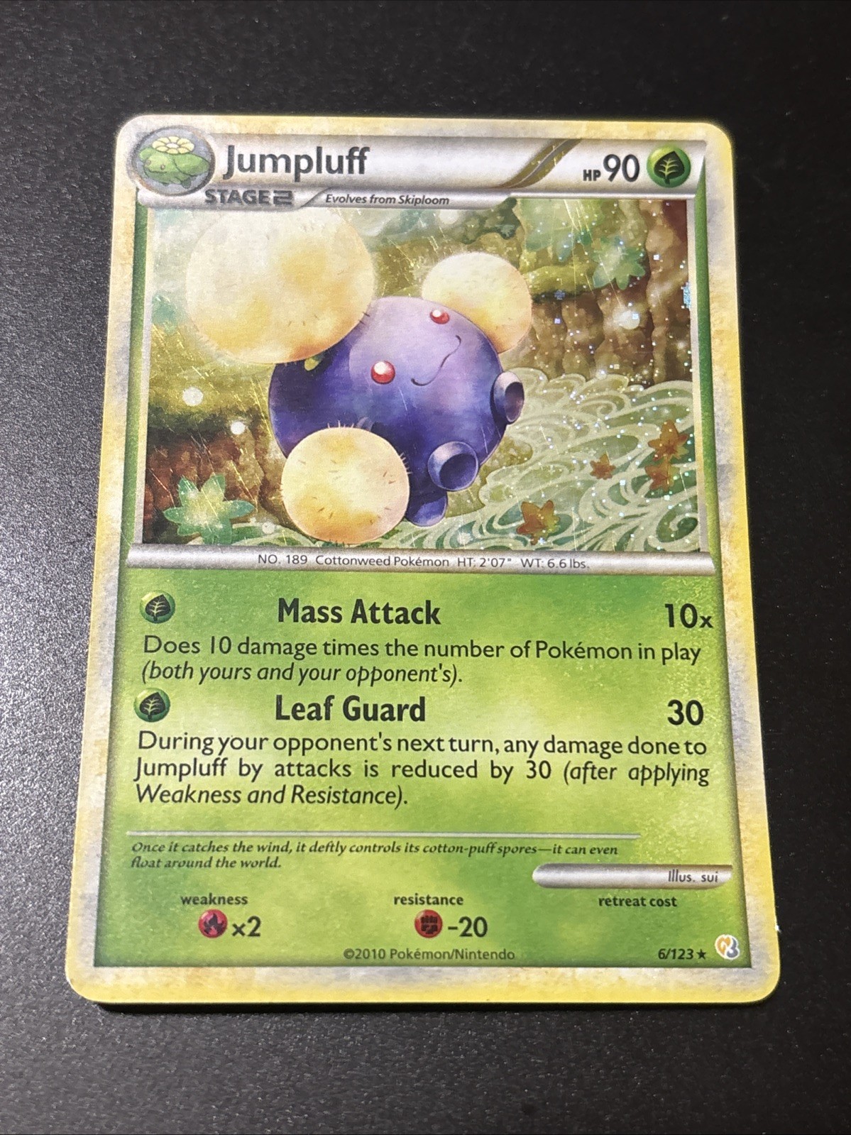 Jumpluff HeartGold SoulSilver Holo Rare Card 6/123 HP