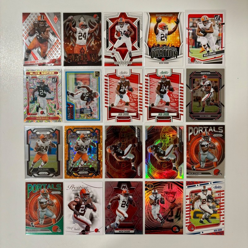 2023-2024 Panini Nick Chubb LOT OF 20! Prizm Phoenix Mosaic Donruss +++ Browns