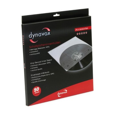 Dynavox Schallplatten Innenhüllen 50 Stück Packung antistatisch LP 12''
