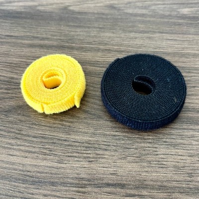 Hook and Loop Cable Wrap - Black and Yellow