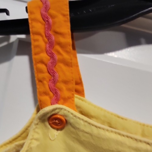 Yellow Camisole with Orange Straps and Butterfly Design - Picture 5 of 7