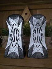 Pair Or Silver Viking Gothic Steam Punk Tea Light Candel Holders 