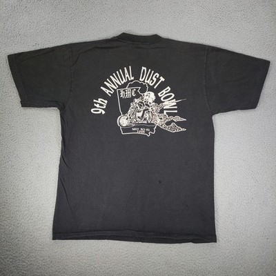 Vtg 9th Annual Dust Bowl Biker HMC Hessians Motorcycle Club T Shirt Size Medium