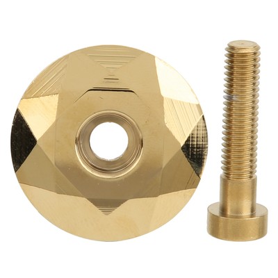 (Gold) Aluminium Alloy Mountain Bike Headset Stem Top Cap Titanizing Cover BA