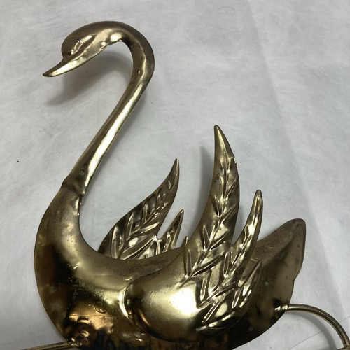"2 Swan Birds Natación - Metal Colgante Pared Arte Decoración Hogar Swag - 15x12""" - Imagen 2 de 9