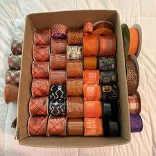 Halloween  Fall - 1.5" and 2.5"Wired Edge Ribbon - 40rolls - New and used