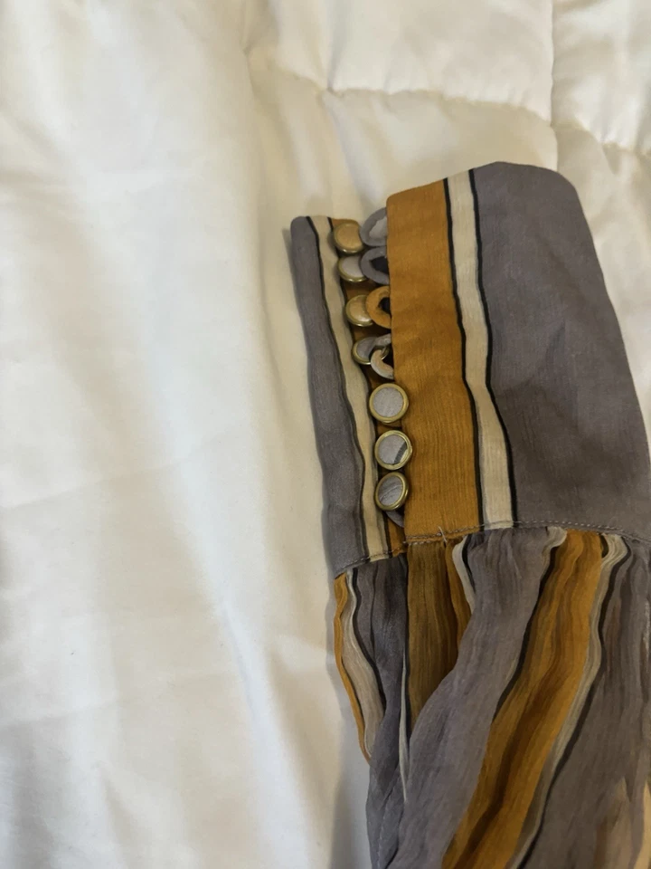 Vestido Zimmerman 100 % seda de encaje. Rayas lavanda y mostaza talla 1 Foto 2 de 4