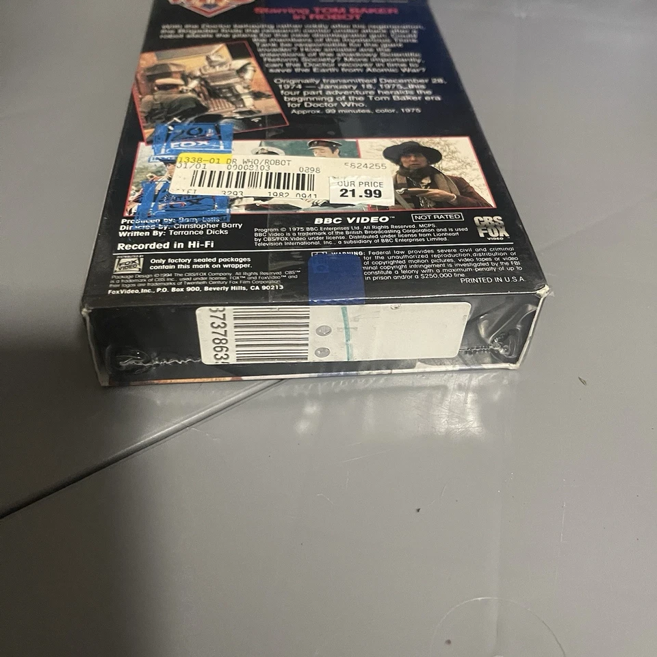 Doctor Who Robot VHS 1994 new sealed - Image 4 of 4