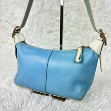 Coach Leather Light Blue One Shoulder Bag Accessory Pouch New