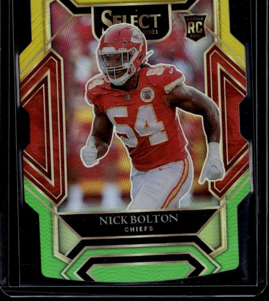 2021 Select #291 Nick Bolton Green & Yellow Prizm Die Cut RC Chiefs