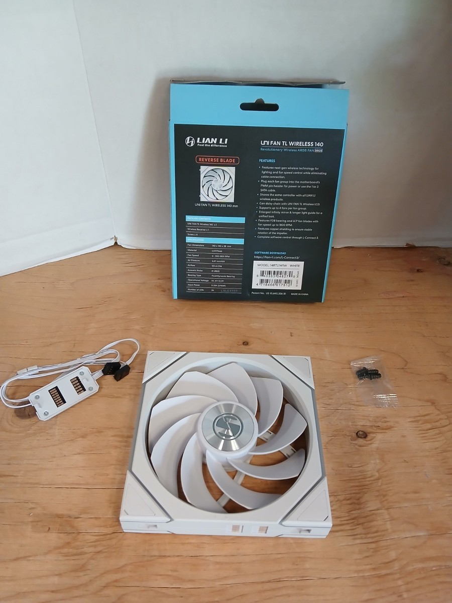 UNTESTED - Lian Li Uni Fan TL Wireless 140 Reverse - White