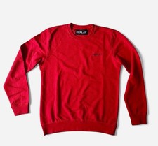 Image of Replay Red Crew Neck Sweatshirt Size L | Brand New No Tags Graphic Back Logo