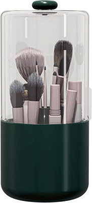 Makeup Brush Holder with Dustproof Cover, Clear 360 Rotating Make up Brushes Org