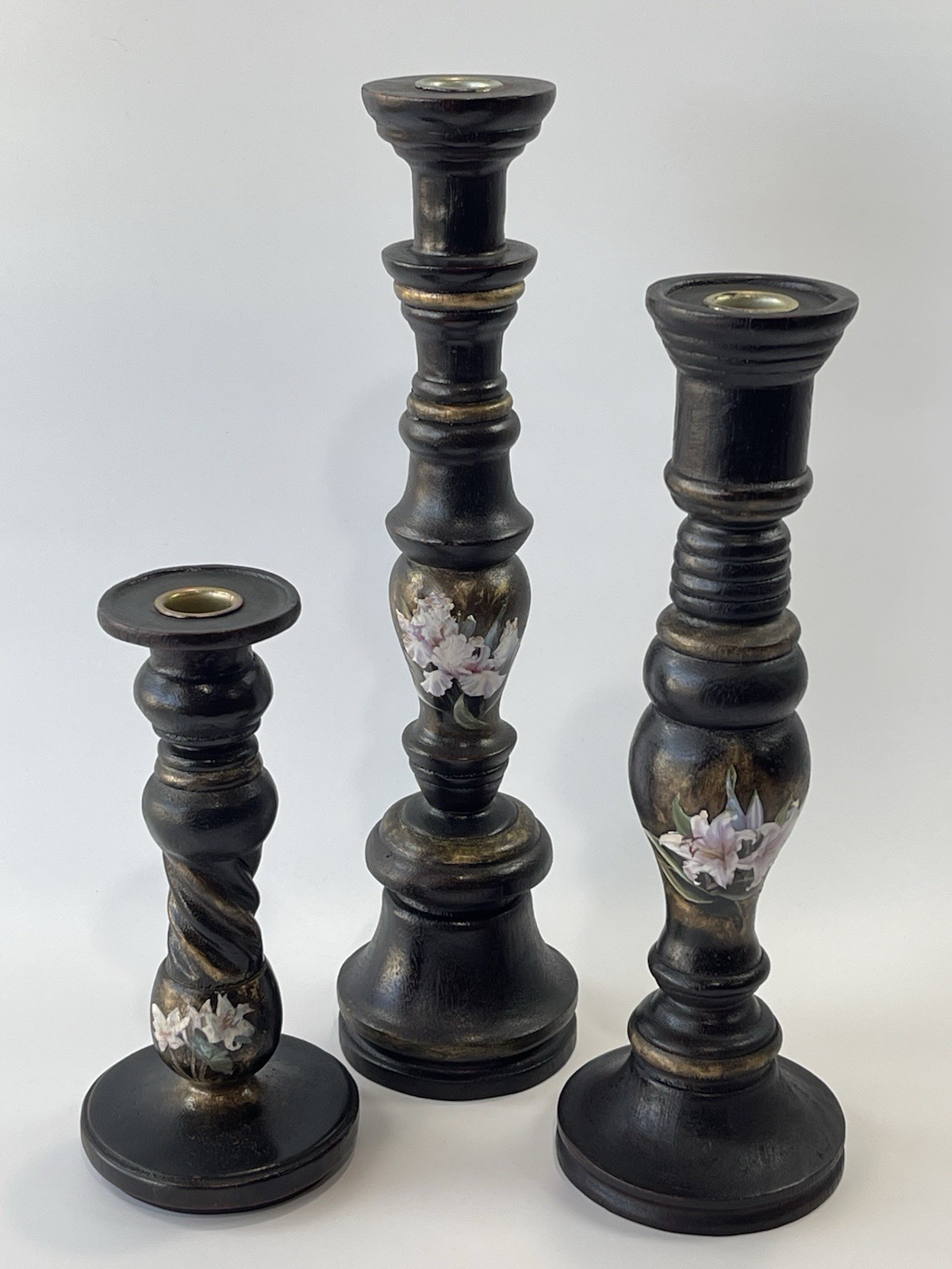 S Decor Dark Finish Floral Accents Set Of 3 Sema 2008