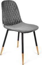 Sedia in Velluto Noir - Poltrona Imbottita Da Soggiorno E Sala Da Pranzo, Design