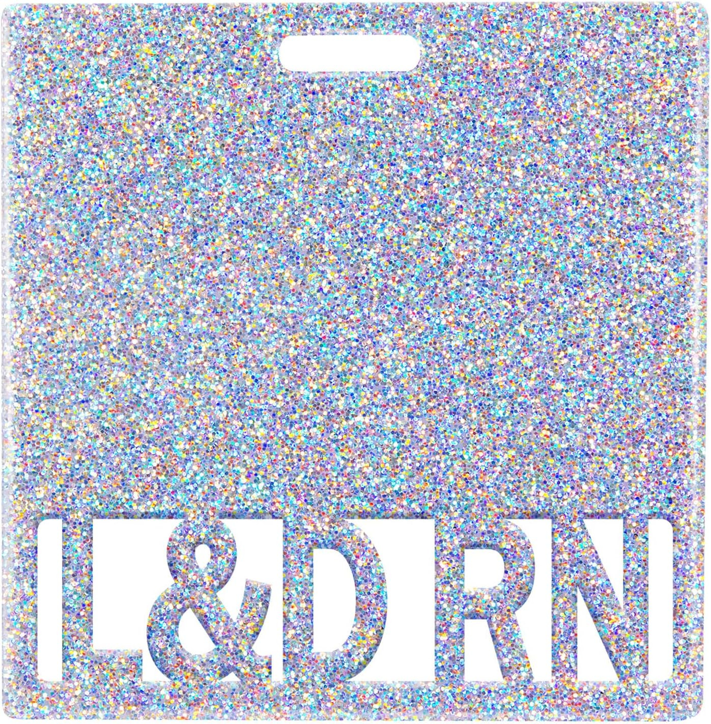 как выглядит L D RN Badge Buddy Card Holder - Labor and Delivery Registered Nurse Glitter Sli фото