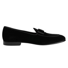 DOLCE & GABBANA Shoes Black Velvet Loafers Formal Men Dress EU40 / US7 900usd