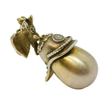Fabergé Silver Gilt Chevalier Guard Helmet Egg Pendant, Julius Rappoport Antique