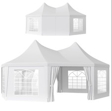 Outsunny 6.8 x 5m Garden Octagonal Gazebo Party Wedding Tent Heavy Duty Marquee