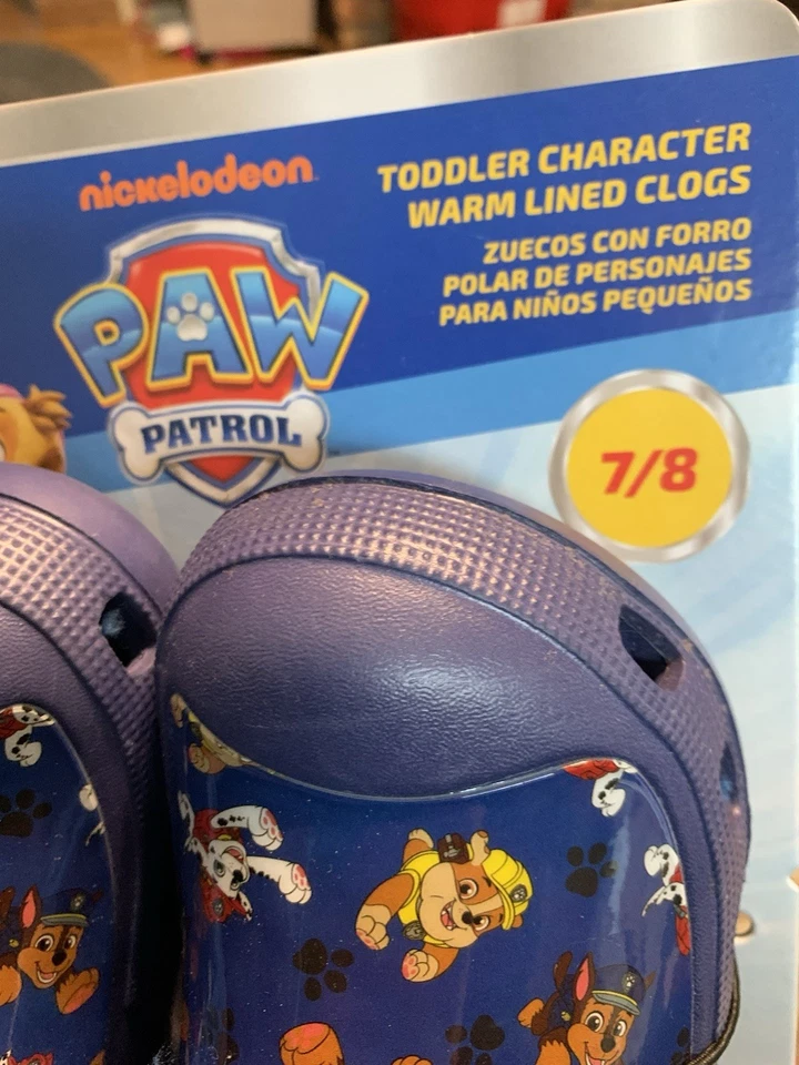 NWT Paw Patrol Toddler Clogs With Removable Fur Liner Size 7/8 (S672) - Image 3 of 4
