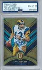 KURT WARNER 1/1 auto 13/75 PSA/DNA slabbed Jersey # 2019 Panini Gold Standard