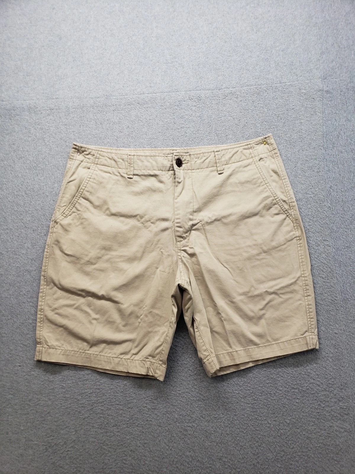 Aeropostale Men Chino Shorts 36 Beige High Rise 100% Cotton Slash Pockets Casual