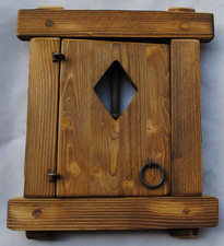 Finestra in legno con grata in ferro battuto - Quadri traforato- Artigianato-B-