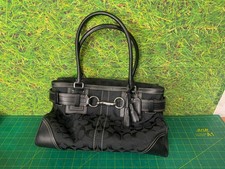 Coach Hampton Signature Leather-Trim, Tassel Satchel Shoulder Bag G06W-10246