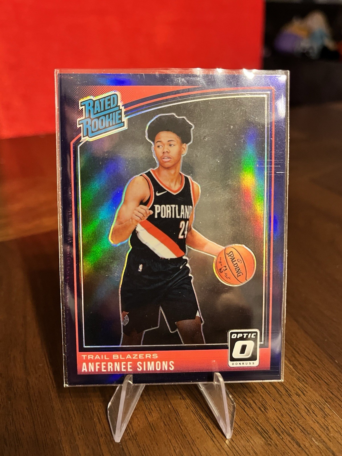 2018-19 Panini Donruss Optic Rated Rookie Anfernee Simons #186 Purple Prizm RC 