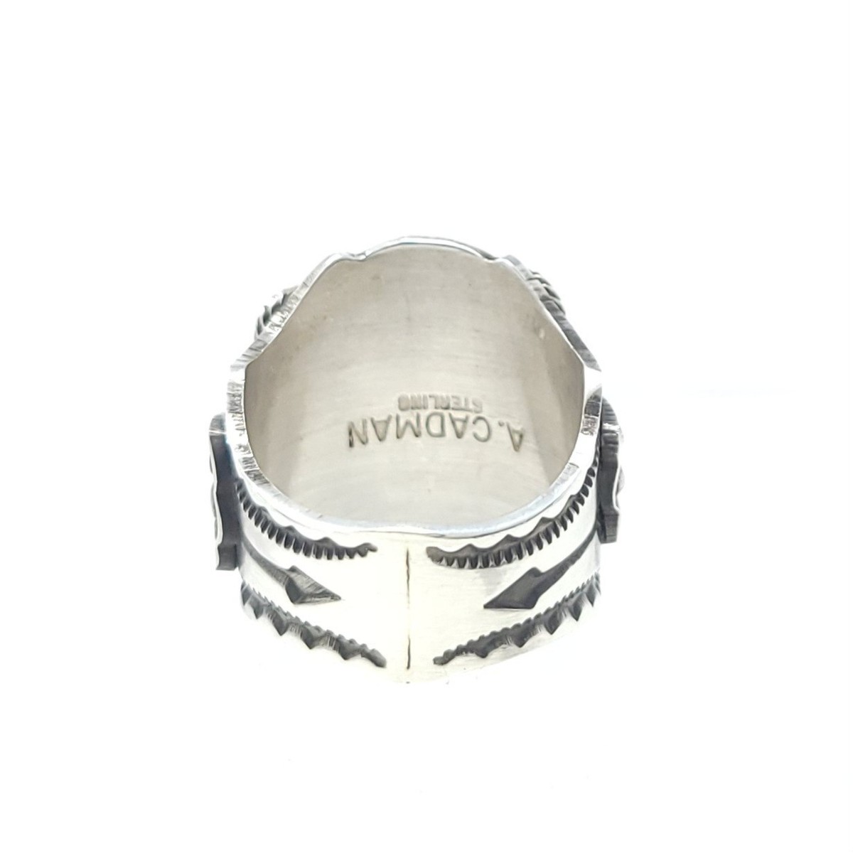 アクセサリー Andy Cadman Andy Cadman Navajo Sterling Silver Saddle Band Ring Blue Nevada
