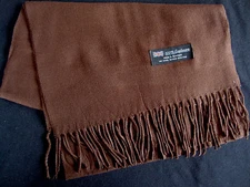 100% Cashmere Winter Scarf Scarve Scotland Warm Solid Brown Neck Wrap Shawl NEW