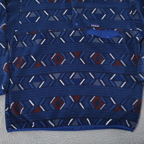 Patagonia Aztec Synchilla Snap-T Pullover Fleece Jacket Mens Large Blue Red - Picture 17 of 22