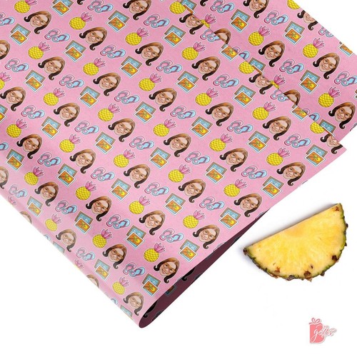 Photo Personalized Gift Wrapping Paper Roll Beach Breeze Tropical Vibe Gift Wrap - Picture 10 of 19
