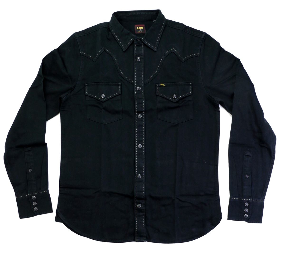 Lee 101 Rodeo Double Pocket Shirt Western Cowboy Men's Sizes Black