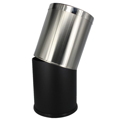 Stainless Steel Waste Bin Paper Trash Can Office Basket for Kitchen Wastebasket - Picture 11 of 12