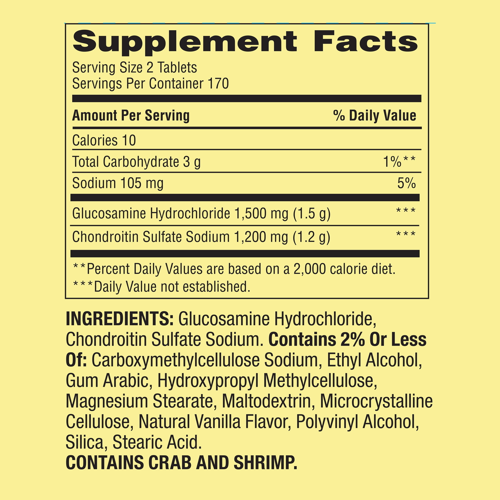 Spring Valley Triple Strength Glucosamine Chondroitin Tablets Dietary