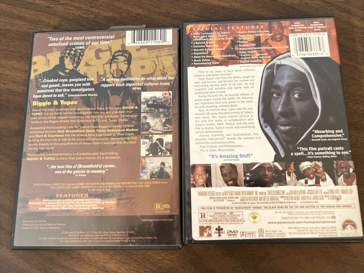 Tupac & Biggie DVD Lot - Resurrection - The story behind the