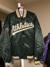 Oakland Athletics Satin Starter Jacket Size XL Coat Mint Bomber Vintage A’s Mlb