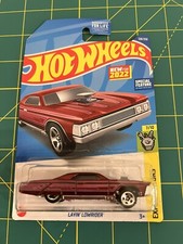 2022 HOT WHEELS LAYIN  LOWRIDER BASED ON CHEVY IMPALA METALFLAKE RED