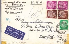 1941, Dresden, Germany to New York, NY, Censored, See Remark (C2607)