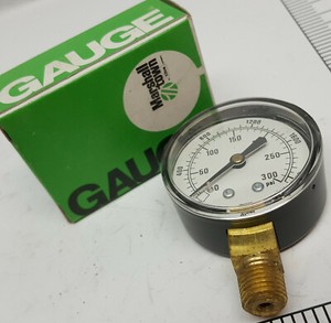 Dial-Pressure-Gauge-2-034-Black-Steel-Case-Bottom-Mount-1-4-034-NPT-300PSI-2000-kPa