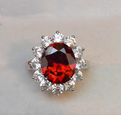 Bague Rhodié T54 de 11 Diamant Cz Multicolore Argent Massif 925 Dolly