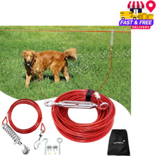 Dog Run for Yard 100FT w/ 10' Tie Out Cable Heavy Duty for Large Dogs to 250 lbs