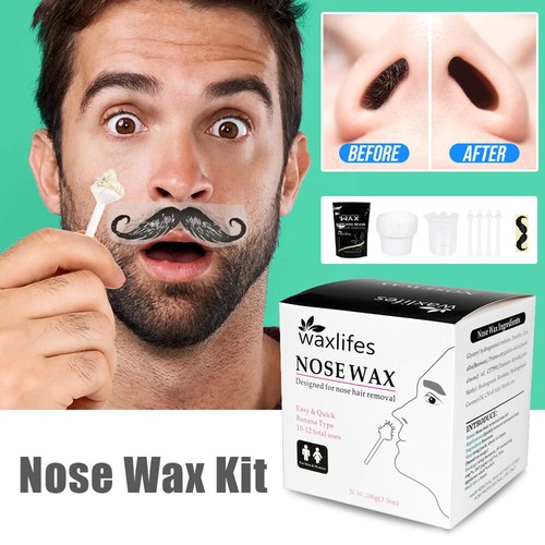 Nose Ear Hair Removal Wax Kit Painless Easy Mens Nasal Waxing Strip Remover - Picture 14 of 17