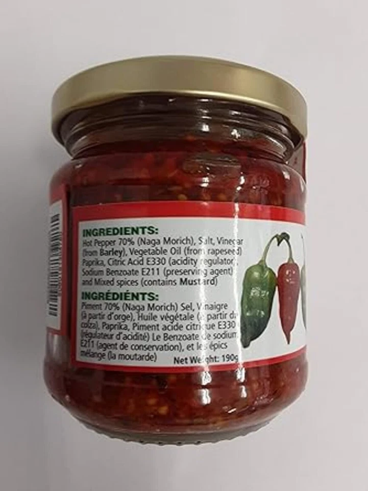 Mr Naga Very Hot Pepper Pickle Naga HOT Chilli Pepper Pickle 190g Jar FREE P&P - Image 4 of 4