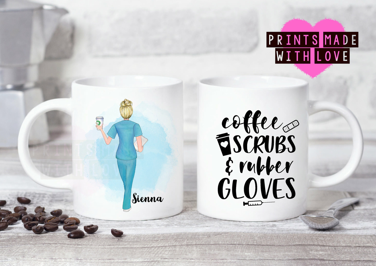 Nurse Gift Nurse Mug Coffee Scrubs & Rubber Gloves Doctor Gift Surgeon Frien