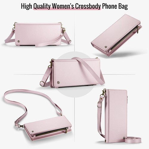 Luxury Wallet Crossbody Strap Cover For iPhone 16 15 14 Plus 13 12 Pro Max Case - Picture 64 of 87