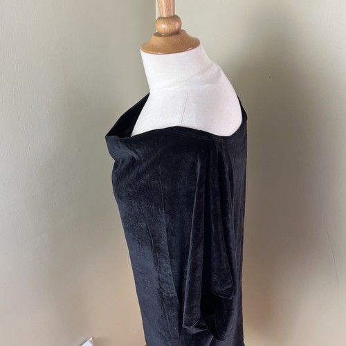 NWT SWEET PEA BY STACY FRATI Large Black Short Sleeve VelourTop - Picture 4 of 12